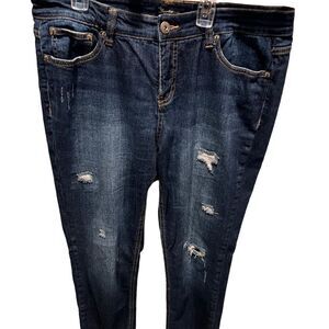 Supplies dark wash distressed skinny jeans size 12